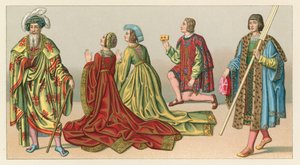 Europäische Kostüme XV-XVI. Jahrhundert von French School