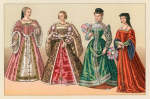 Kostüm des europäischen XVI. Jahrhunderts von French School