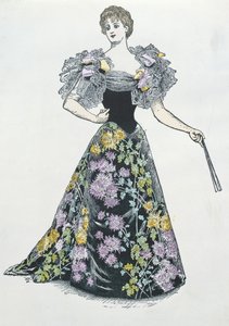 Abendkleid mit Chrysanthemenmotiv, 1894