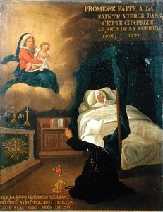 Ex Voto für Schwester Claudine Aguetant, die im allgemeinen Krankenhaus von Lyon starb von French School