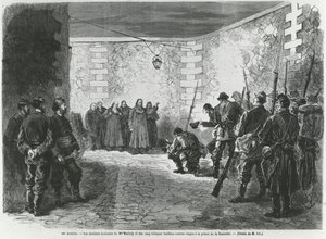 Hinrichtung von Georges Darboy, 24. März 1871 (Gravur) von French School