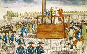 Hinrichtung von Marie-Antoinette (1755-93) auf dem Place de la Revolution, 16. Oktober 1793 von French School