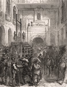 Hinrichtung von Marschall Henri II. von Montmorency in Toulouse im Jahr 1632. Gravur in „Histoire De France En Cent Paintings“ von Paul Lehugeur 1891
