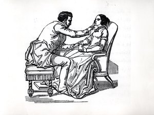 Experiment im Tiermagnetismus von Franz Anton Mesmer (1734-1815) im Jahr 1784