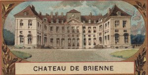 Außenansicht des Schlosses von Brienne-le-Chateau in der Aube. Chromolithographie aus dem späten 19. Jahrhundert