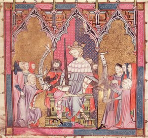 Der König, der Gerechtigkeit übt, aus Justiniani in Fortiatum von French School
