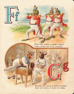 F G: Frosch, Flöte, Ziege, Gymnastik