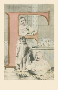 F: Drei Babys im Badezimmer