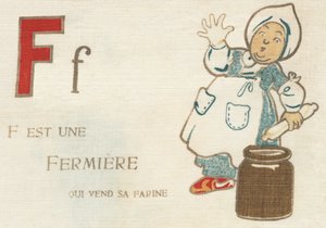 F ist eine Bäuerin, die ihr Mehl verkauft. von French School