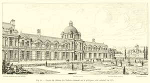 Fassade des Schlosses der Tuilerien zum kleinen Park hin, Ostseite, 1575 von French School