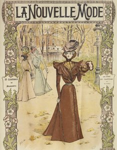Modeplatte, Titelillustration aus La Nouvelle Mode, 12. Dezember 1897 von French School