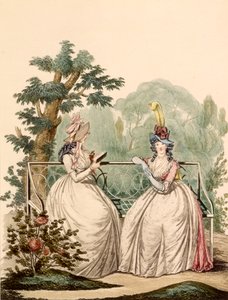 Modeplatte von Damen in Sommerkleidern - Modes Anglaises, 1794 von French School