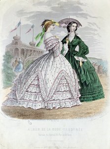 Modische Pariser Damen am Meer, 1861