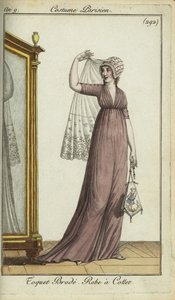 Modische Frau mit besticktem Toquet-Hut von French School