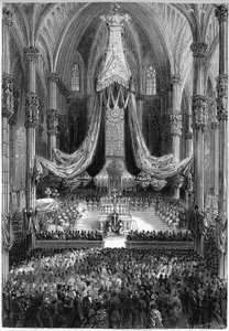 Fest des Heiligen Ambrosius, des Heiligen Gervasius und des Heiligen Protasius in der Kirche San Marco in Mailand von French School