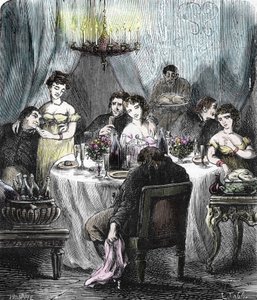 Feste organisiert von den Jesuiten, die den Besuch junger Frauen in der Abtei Saint-Acheul in Amiens während der Restauration empfangen von French School