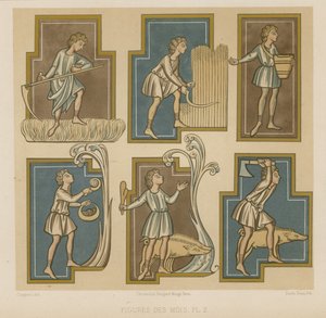 Figuren, die die Monate darstellen