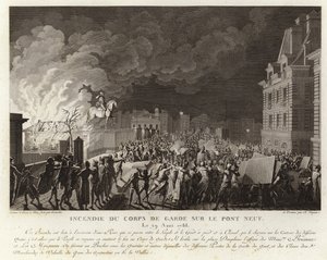 Brand am Corps du Garde auf der Pont Neuf in Paris
