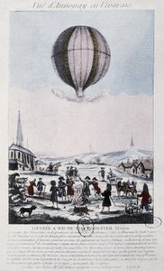 Erster Flug nach Annonay der Brüder Montgolfier im Jahr 1783