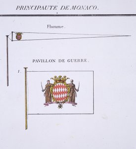 Flaggen aus Monaco, aus einem französischen Flaggenbuch, ca. 1819 von French School
