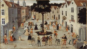 Volksfest um einen Baum, ca. 1560