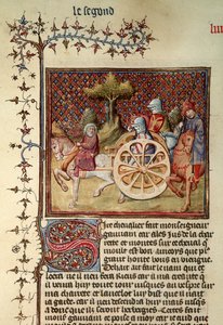 Fr.119 fol.312v Lancelot, der Ritter des Karrens, 1344 von French School