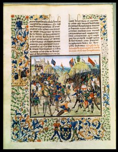 Schlacht von Crecy aus dem Hundertjährigen Krieg, aus Froissarts Chronik, 24. August 1346 von French School
