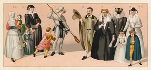 Französische Tracht des 16. Jahrhunderts von French School