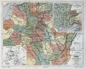 Frankreich und Belgien für die Kampagne von 1814-1815 - Gravur in „Histoire de France“ von Victor Duruy (1811-1894) - 1882