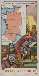 Frankreich zur Zeit des Vertrags von Verdun, 843 von French School