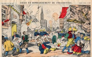 Französisch-Preußischer Krieg (1870-1871), am 23. August 1871 wurde Straßburg bombardiert und musste am 28. September kapitulieren. Epinal-Bild. von French School