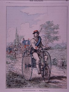 Französischer Armee-Dreiradfahrer (Velocipedist) von French School