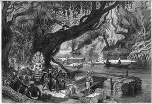 Französische Delaporte-Mission zu den Ruinen von Angkor, Kambodscha von French School