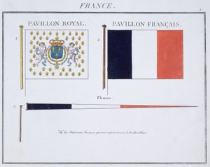 Französische Flaggen, aus einem französischen Flaggenbuch, ca. 1819 von French School