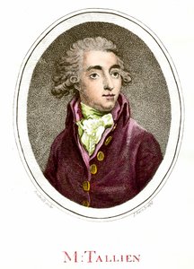 Die Französische Revolution: Porträt von Jean Lambert (Jean-Lambert) Tallian (1767-1820) französischer Revolutionär. Gravur aus dem 18. Jahrhundert. Private Sammlung