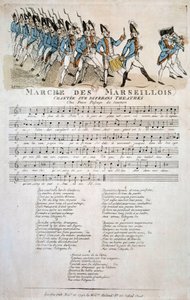 Französische Revolution: Partitur von La marche des Marseillois von Claude Balbastre (1724-1799), Variation zum Thema der Marseillaise, der französischen Nationalhymne. November 1792. Paris, Bibliothèque de l