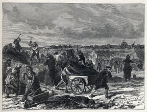 Französische Revolution: Arbeiten auf dem Marsfeld in Paris zur Vorbereitung des Fête de la Fédération im Jahr 1790