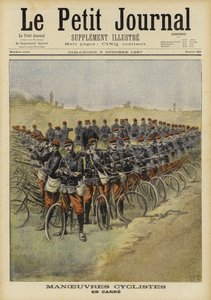 Französische Fahrradtruppen bei Manövern