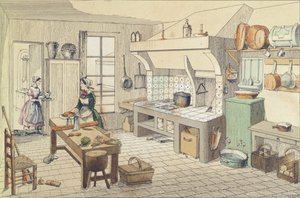 Französische Küche Mitte des 19. Jahrhunderts von French School