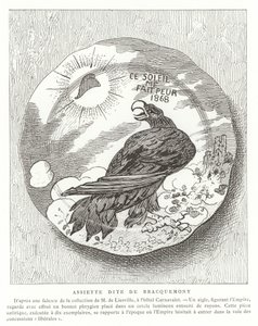 Französische satirische Tafel, 1868 von French School