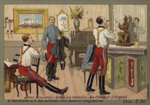 Französische Soldaten mit Hosenträgern
