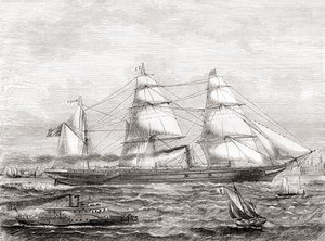 Französischer dampfbetriebener transatlantischer Liner Pereire (1866-1888), aus Les Merveilles de la Science, veröffentlicht 1870
