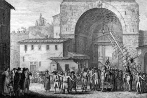 Französische Truppen betreten Florenz 1799 durch das San-Gallo-Tor