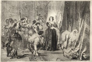 Fronde - Das Volk verlangt, den König zu sehen: Paris, Palais Royal, 9. Februar 1651 - Fronde: In der Nacht des 9. Februar 1651 zeigt Anne von Österreich (1601-1666) Ludwig XIV., bekannt als der Sonnenkönig (König Soleil oder Ludwig der Große) im Palais Ro