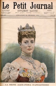Titelseite der französischen Zeitung - Königin Alexandra von England (1844-1925), Ehefrau von König Edward VII - „Le Petit Journal“ vom 24. Februar