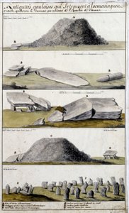 Gallische Antiquitäten in Locmaziaquev, Crach, Quiberon und Carnac, Pfarreien des Bistums Vannes - in „Historische, topographische und natürliche Beschreibung der Bretagne“ von Robien