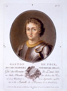 Gaston de Foix, Duc de Nemours, aus Portraits des grands hommes, femmes illustres, et sujets memorables de France, veröffentlicht 1787-92 von French School