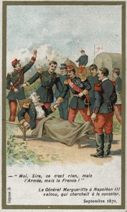 General Jean Auguste Margueritte tödlich verwundet während der Schlacht von Sedan am 2. September von French School