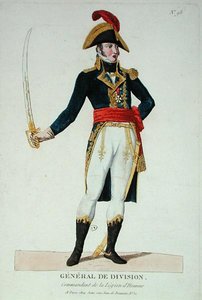 General der Division, Kommandeur der Ehrenlegion (farbige Gravur) von French School