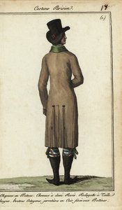 Gentleman im langen Reitmantel von French School